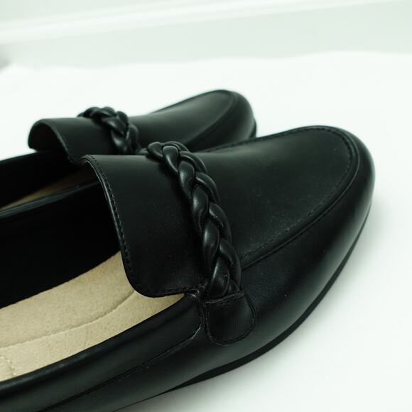 Michael By Michael Shannon Womens Suzie Loafers Almond Toe Braided Black Size 11 - Picture 4 of 8